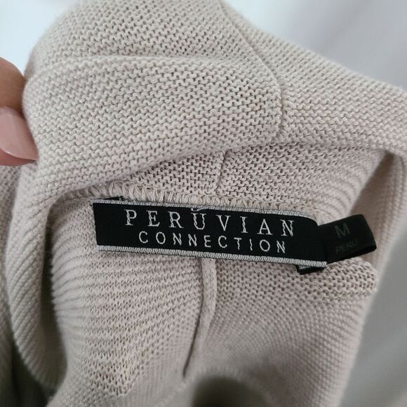 Peruvian Connection Pima Cotton Open Front Cardigan sz M - Picture 4 of 4